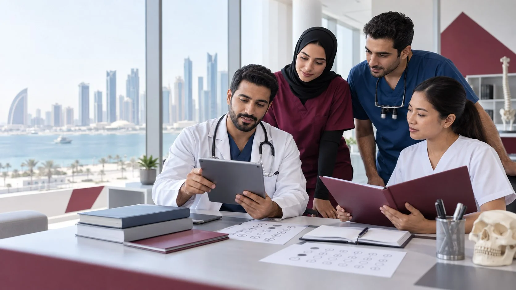 Healthcare professionals preparing for DHP Qatar registration and assessment