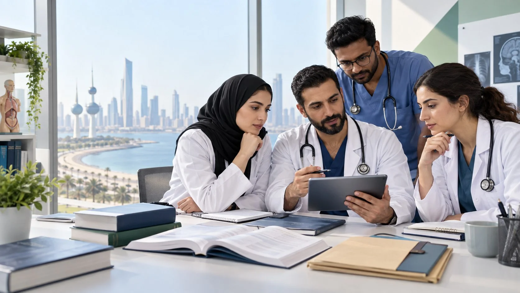 Doctors preparing for a Kuwait MOH medical licensing assessment